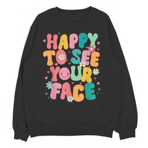 Happy To See Your Face Teacher Disco Ball Back To School Unisex Sweatshirt - teacherstshirts.com