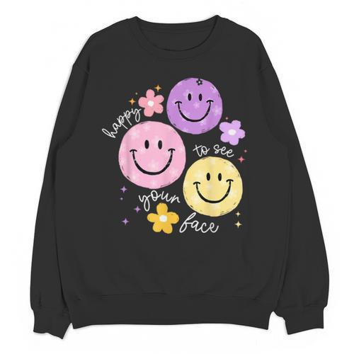 Happy To See Your Face Teacher Flower Back To School Unisex Sweatshirt - teacherstshirts.com AU