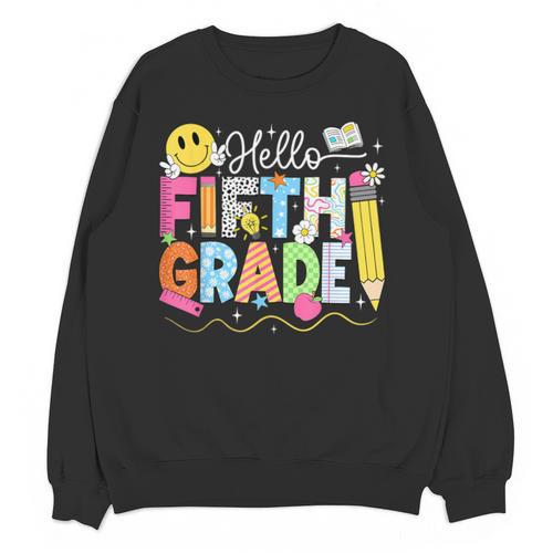 Hello Fifth Grade Team 5th Grade Back To School Teacher Kids Unisex Sweatshirt - teacherstshirts.com UK