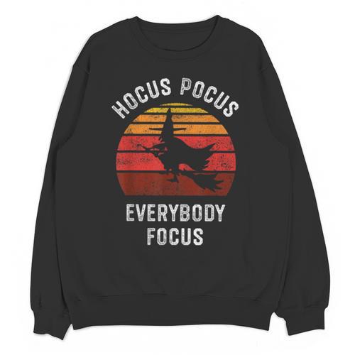 Hocus Pocus Everybody Focus Witch Halloween Teacher Women Unisex Sweatshirt - teacherstshirts.com AU