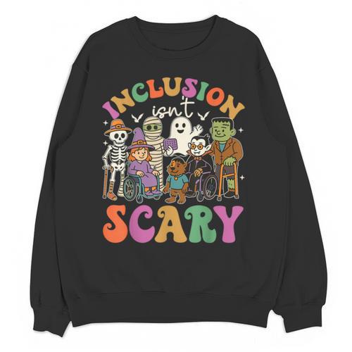Inclusion Isnt Scary Halloween Skeleton Ghost Sped Teacher Unisex Sweatshirt - teacherstshirts.com UK