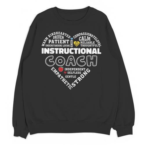 Instructional Coach Heart Teachers Appreciation Unisex Sweatshirt - teacherstshirts.com