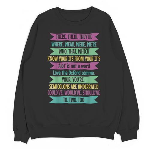 Their There And They'Re English Teacher Men Women Unisex Sweatshirt - teacherstshirts.com AU