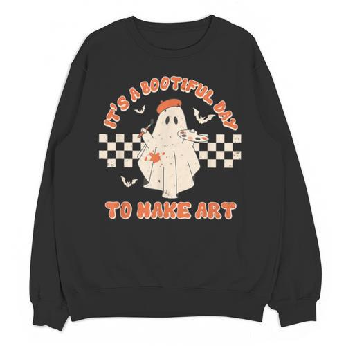 It's A Bootiful Day To Make Art Halloween Art Teacher Unisex Sweatshirt - teacherstshirts.com UK