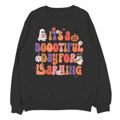 It's A Bootiful Day For Learning Cute Teacher Halloween Unisex Sweatshirt - teacherstshirts.com