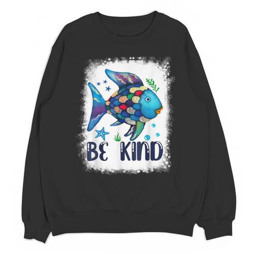 Be Kind Rainbow Fish Teacher Life Back To School Teaching Men Women Unisex Sweatshirt - teacherstshirts.com DE