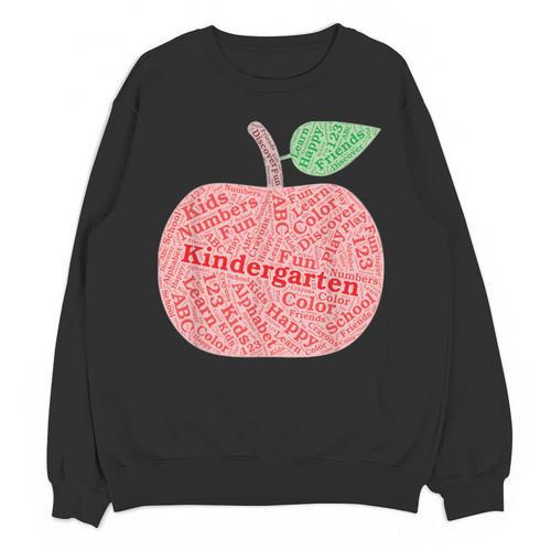 Kindergarten Apple Word Art For Teachers & Students Unisex Sweatshirt - teacherstshirts.com