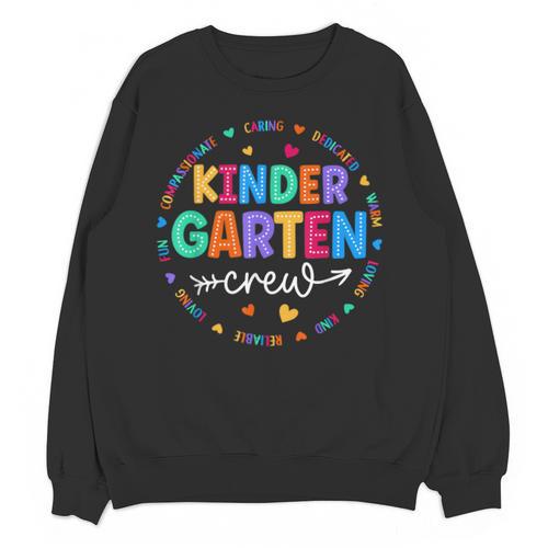 Kindergarten Crew Back To School Kindergarten Teacher Kids Unisex Sweatshirt - teacherstshirts.com CA