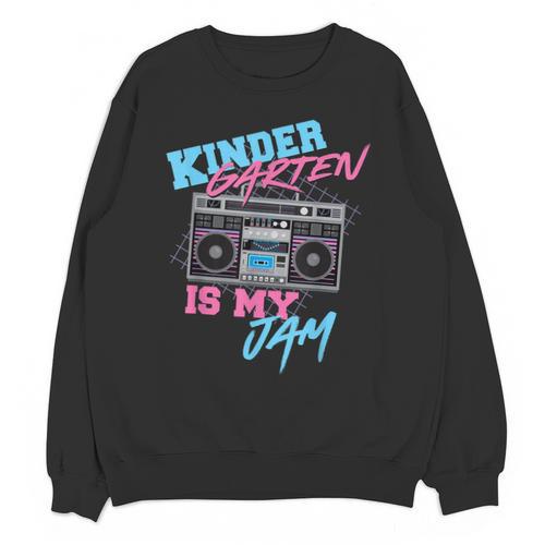 Kindergarten Is My Jam Vintage 80s Boombox Teacher Student Unisex Sweatshirt - teacherstshirts.com AU