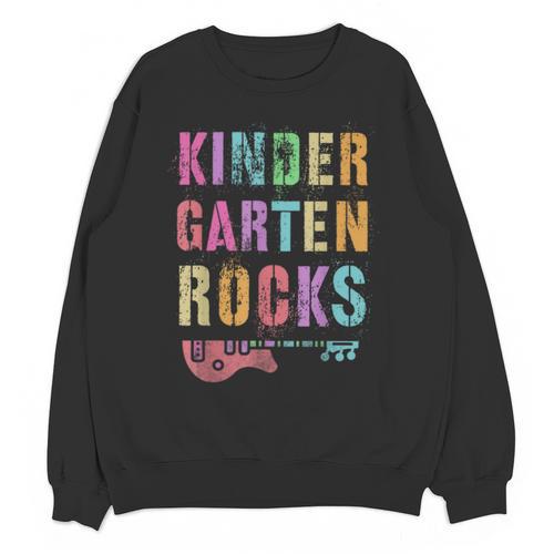 KINDERGARTEN ROCKS Teacher Crew Rock Star Kinder Team Unisex Sweatshirt - teacherstshirts.com AU