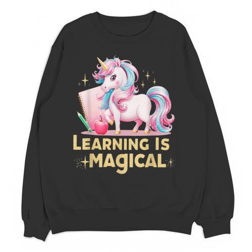 LEARNING IS MAGICAL TEACHER UNICORN BACK TO SCHOOL UNICORN Unisex Sweatshirt - teacherstshirts.com AU