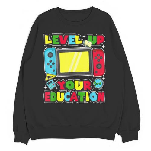Level Up Your Education Gaming Inspired Teacher Gamers Unisex Sweatshirt - teacherstshirts.com UK