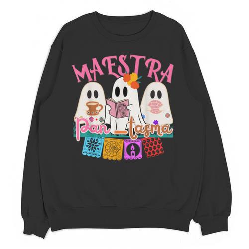Maestra Pantasmas Conchas Teacher Mexican Halloween Unisex Sweatshirt - teacherstshirts.com AU