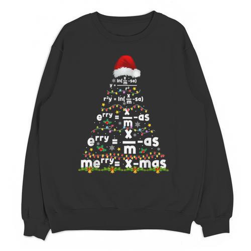 Math Equation Merry Xmas Season Teacher Christmas Tree Unisex Sweatshirt - teacherstshirts.com AU