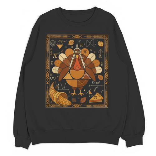Math Turkey Teacher Thanksgiving Geometric Pi Equation Unisex Sweatshirt - teacherstshirts.com AU