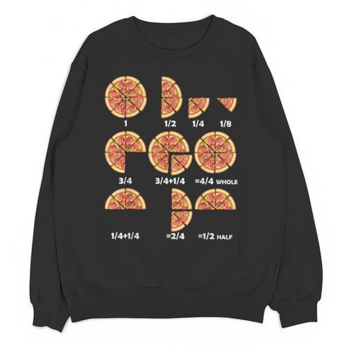Maths Day Costume Idea Kids Teachers Pizza Slice Fraction Unisex Sweatshirt - teacherstshirts.com AU