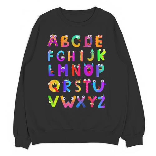 Monster ABC Cute Alphabet Halloween Teacher Costume Kids Unisex Sweatshirt - teacherstshirts.com