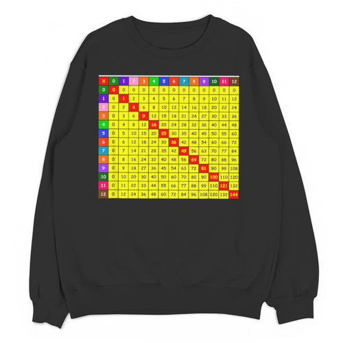 Multiplication Table Chart Math Shirt Teacher Student Outfit For Men Women Girls Kids Unisex Sweatshirt - teacherstshirts.com AU