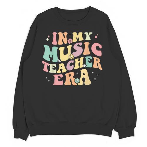 In My Music Teacher Era Retro Back To School Musician Band Men Women Unisex Sweatshirt - teacherstshirts.com DE