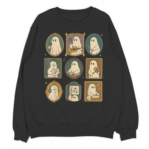 Music Teacher Orchestra Spooky Halloween Ghost Band Unisex Sweatshirt - teacherstshirts.com UK