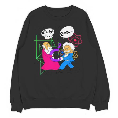Nerdy Pythagoras Fighting Over C Squared Math Teacher Unisex Sweatshirt - teacherstshirts.com