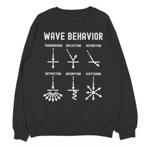 Nerdy Vintage Wave Behavior Physics Science Teacher Geek Men Women Girls Kids Unisex Sweatshirt - teacherstshirts.com UK