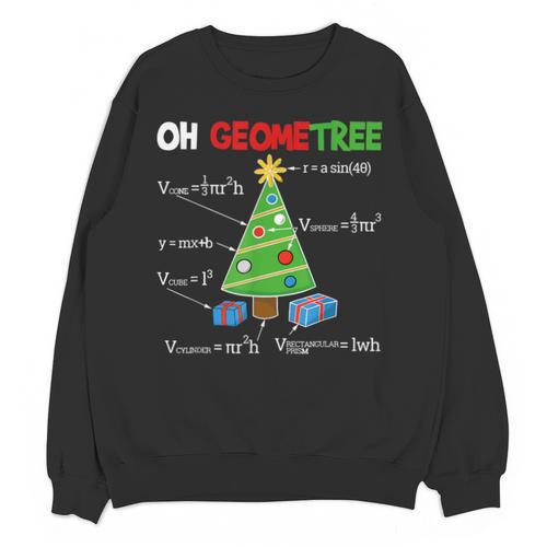 Oh Geometree Christmas Tree Geometry Math Teacher Unisex Sweatshirt - teacherstshirts.com AU
