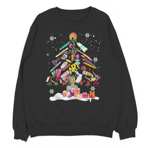 Paintbrush Christmas Tree Decor Xmas For Artist Art Teacher For Men Women Unisex Sweatshirt - teacherstshirts.com AU