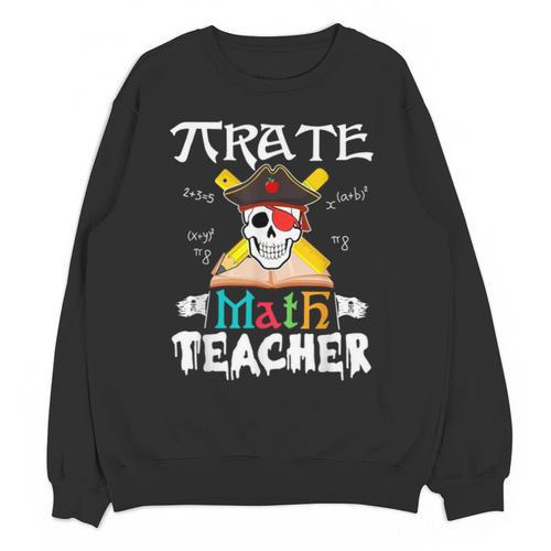Pirate Math Teacher Skull Pirate Halloween Costume Unisex Sweatshirt - teacherstshirts.com AU