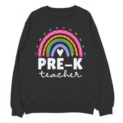 Pre-K Teacher Cute Pre Kindergarten For Teachers Rainbow For Men Women Kids Unisex Sweatshirt - teacherstshirts.com DE