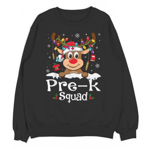 Pre-k Teacher Squad Reindeer Teacher Christmas Unisex Sweatshirt - teacherstshirts.com AU