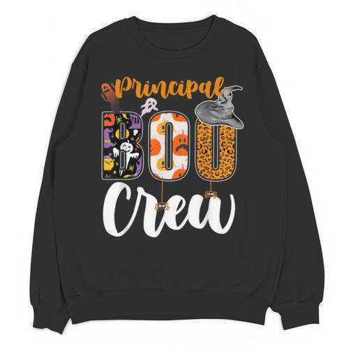 Principal Boo Crew Ghost Halloween Teachers School Matching Unisex Sweatshirt - teacherstshirts.com CA