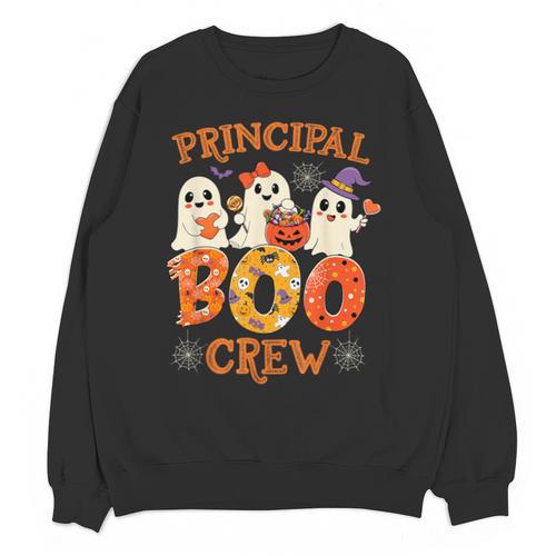 Principal Teacher Boo Crew Halloween Spooky Costume Unisex Sweatshirt - teacherstshirts.com DE