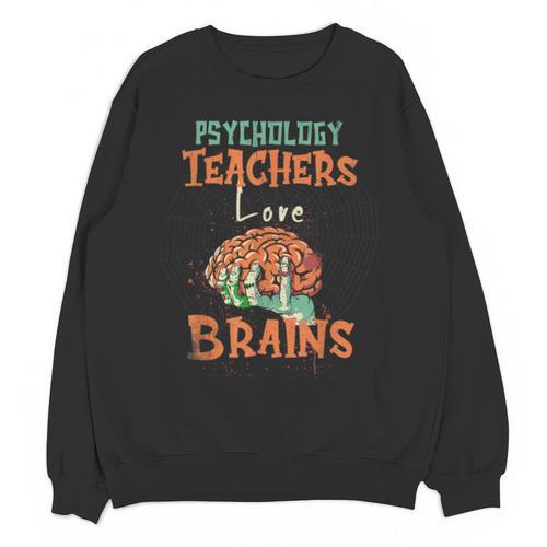 Psychology Teachers Love Brains Halloween For Psychologists Men Women Unisex Sweatshirt - teacherstshirts.com UK