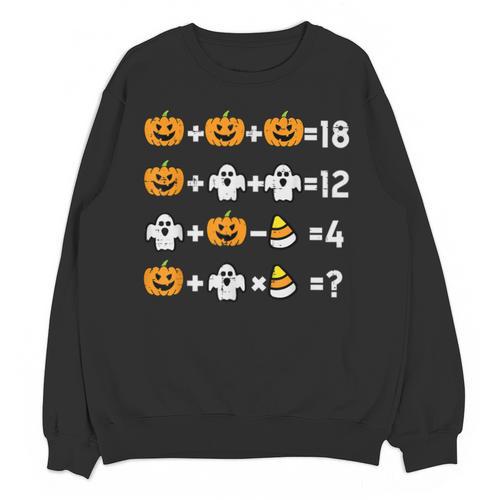 Pumpkin Ghost Equation Math Teacher Halloween Costume Unisex Sweatshirt - teacherstshirts.com