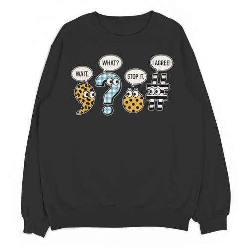 Punctuation English Grammar Teacher Back To School Unisex Sweatshirt - teacherstshirts.com UK
