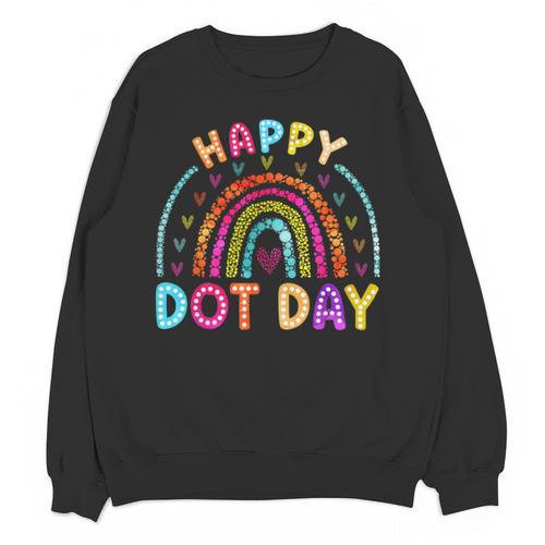 Rainbow Happy Dot Day Shirts Teacher Kids September 15th Unisex Sweatshirt - teacherstshirts.com AU
