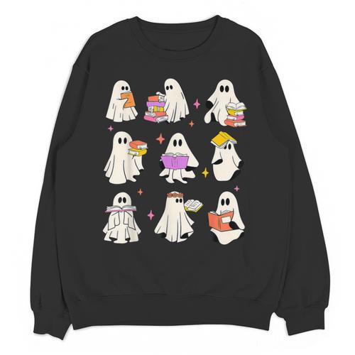 Read More Books Spooky Teacher Halloween Ghost Reading Book Unisex Sweatshirt - teacherstshirts.com AU