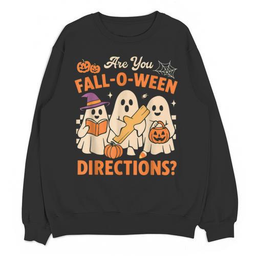 Retro Are You Fall O Ween Directions Ghost Teacher Spooky Unisex Sweatshirt - teacherstshirts.com