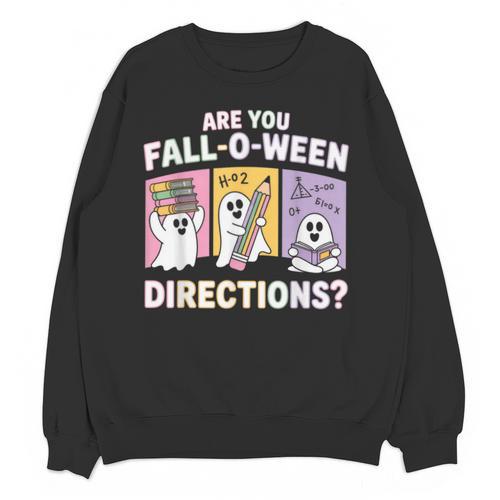 Retro Are You Fall O Ween Directions Teacher Halloween Ghost Unisex Sweatshirt - teacherstshirts.com
