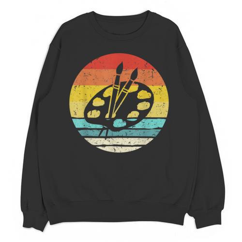 Retro Vintage Paint Palette Costume Artist Art Teacher Men Women Unisex Sweatshirt - teacherstshirts.com CA