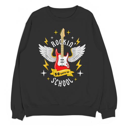 Rockin 50 Days Of School 50th Day Of School Teacher Student Men Women Girls Kids Unisex Sweatshirt - teacherstshirts.com AU