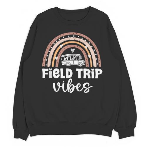 School Bus Trip Vibes Students Teachers Students Field Trip Unisex Sweatshirt - teacherstshirts.com UK