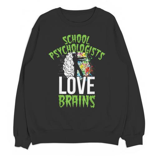 School Psychologists Love Brains Halloween Teacher Counselor Unisex Sweatshirt - teacherstshirts.com AU