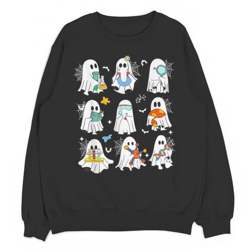 Science Teacher Ghost Laboratory Halloween Teacher Unisex Sweatshirt - teacherstshirts.com