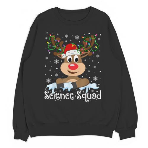 Science Teacher Squad Reindeer Christmas Teacher Xmas Lights For Men Women Unisex Sweatshirt - teacherstshirts.com AU