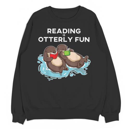 Sea Otter Book Reading Shirt For Bookworm Teachers Unisex Sweatshirt - teacherstshirts.com DE