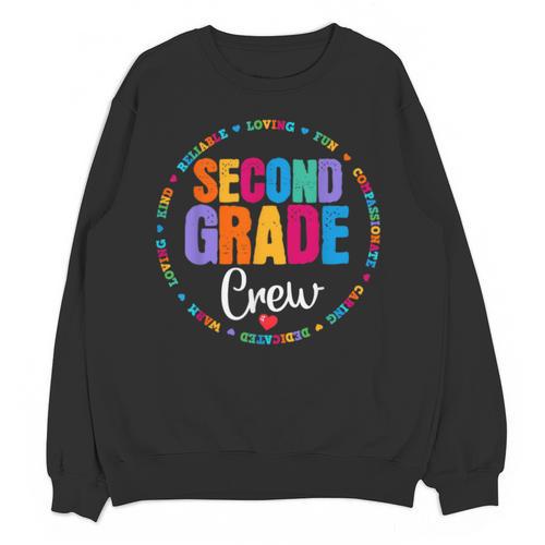 Second Grade Crew 2nd Back To School Teacher Team Squad Unisex Sweatshirt - teacherstshirts.com