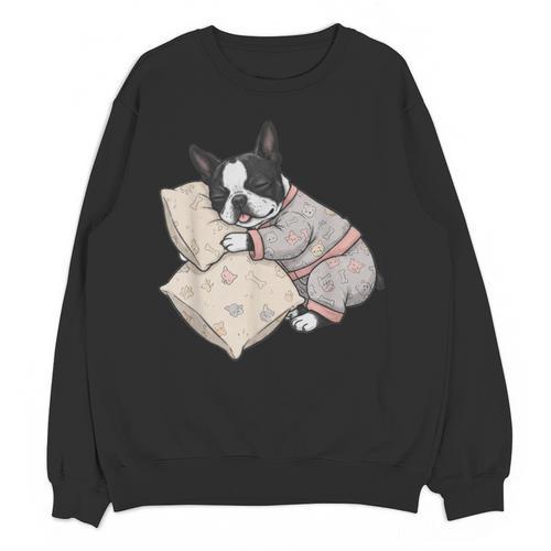 Sleepy Boston Terrier Pajama Men Women Kids Unisex Sweatshirt - Bostonterriersmerch.com