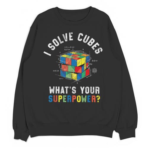 I Solve Cubes Speed Cubing Vintage Youth Math Teacher Unisex Sweatshirt - teacherstshirts.com DE